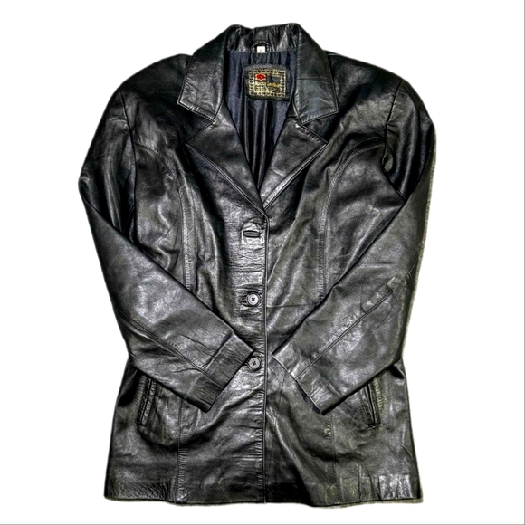 Rocky Leather Men's Black Leather Button Jacket Sz L - Picture 5 of 7